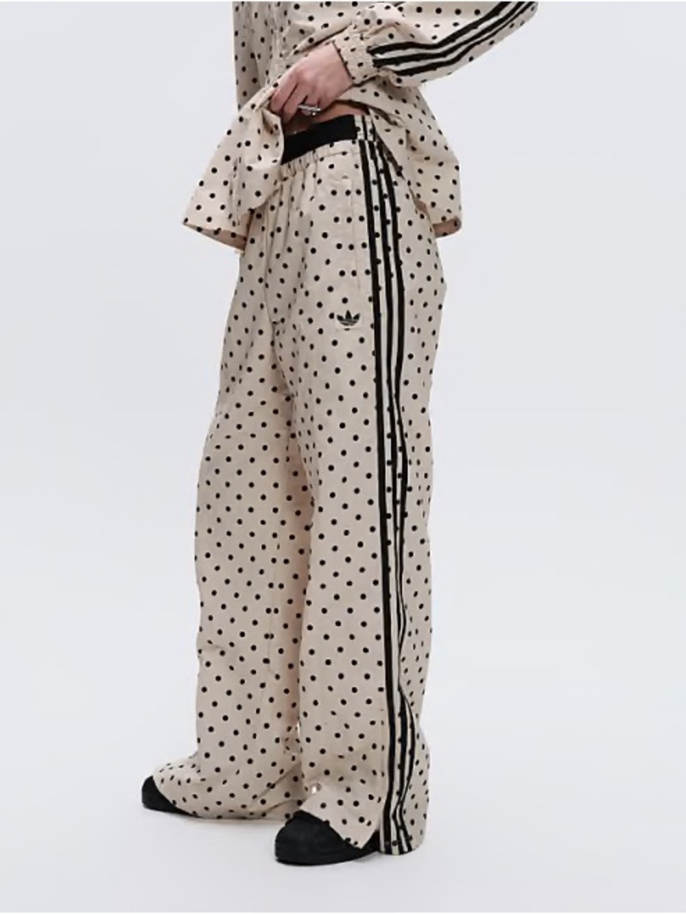 ASOS adidas x Originals Cream and Black Polka Dot Track Pants - Picture 2 of 5